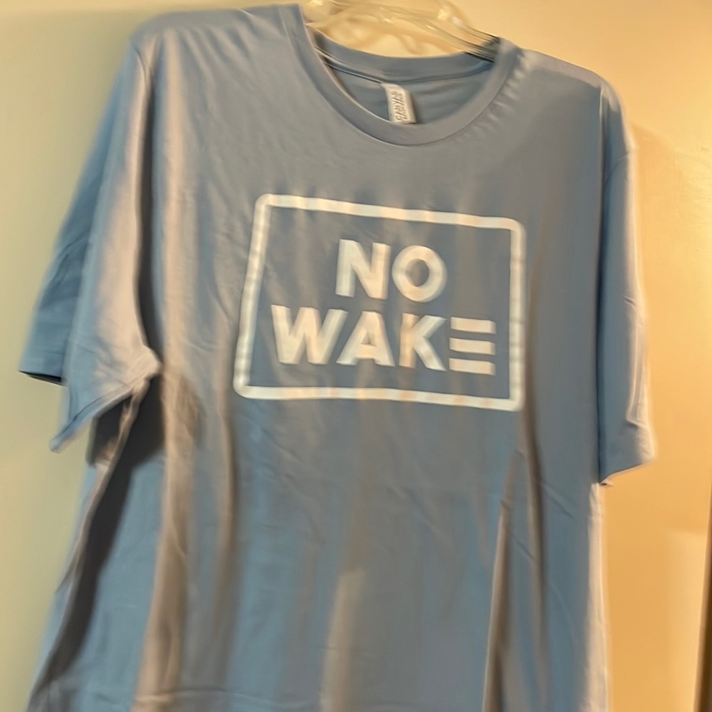 New Bella canvas T-shirt in blue with white logo